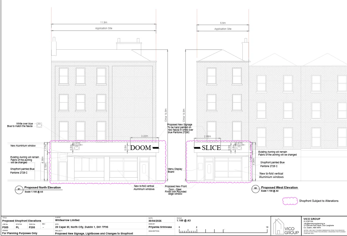 Elevation treatment of a new shop front design